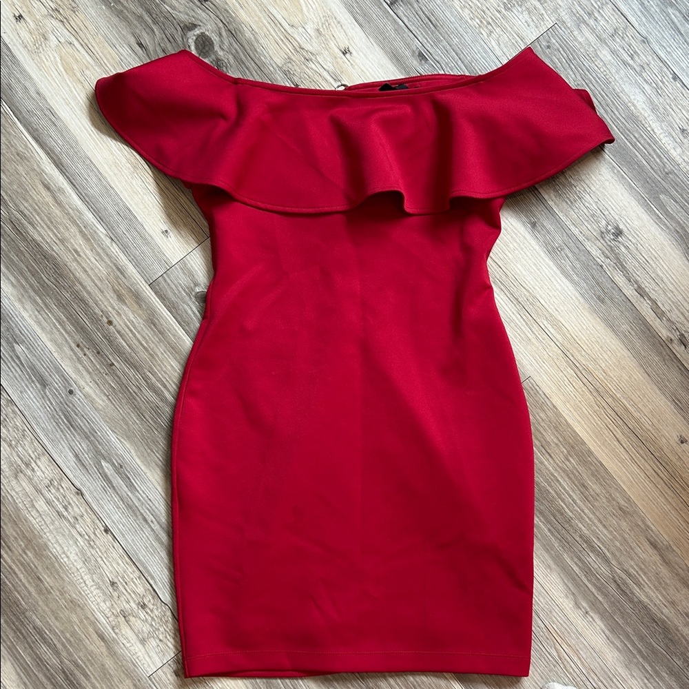 Guess Red Off-Shoulder Dress